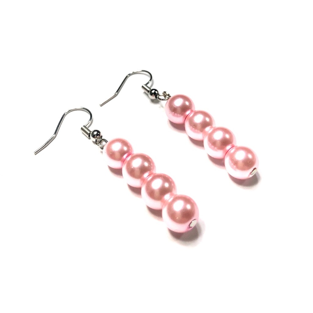 Handmade Pale Pink Earrings Women Gift Anniversary Wedding